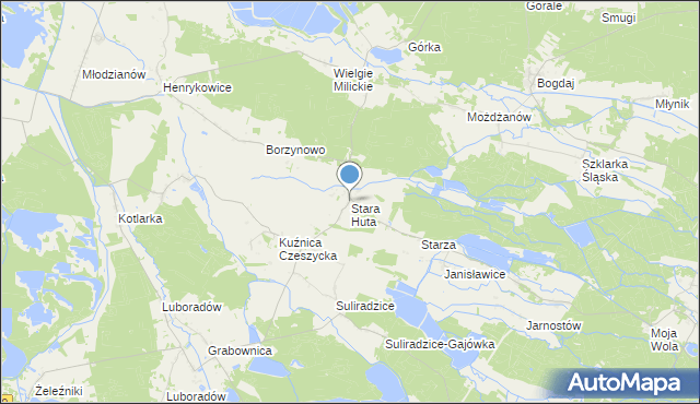mapa Stara Huta, Stara Huta gmina Krośnice na mapie Targeo